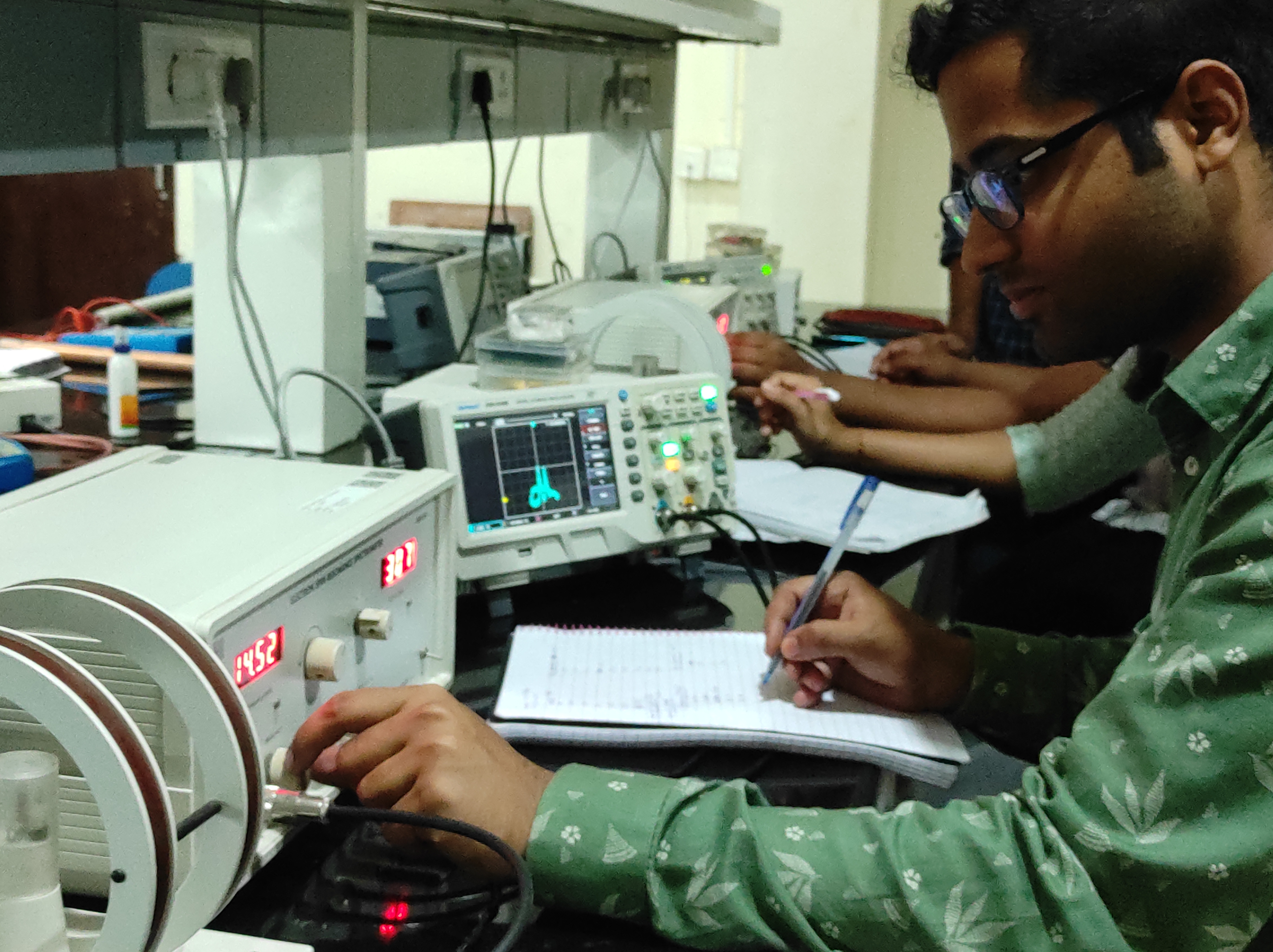 Suraj Kumar Panigrahi with Electron Spin Resonance(ESR) apparatus